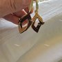 "Twisted Bronze Gold" orecchini oro e bronzo con monachella, folded peyote