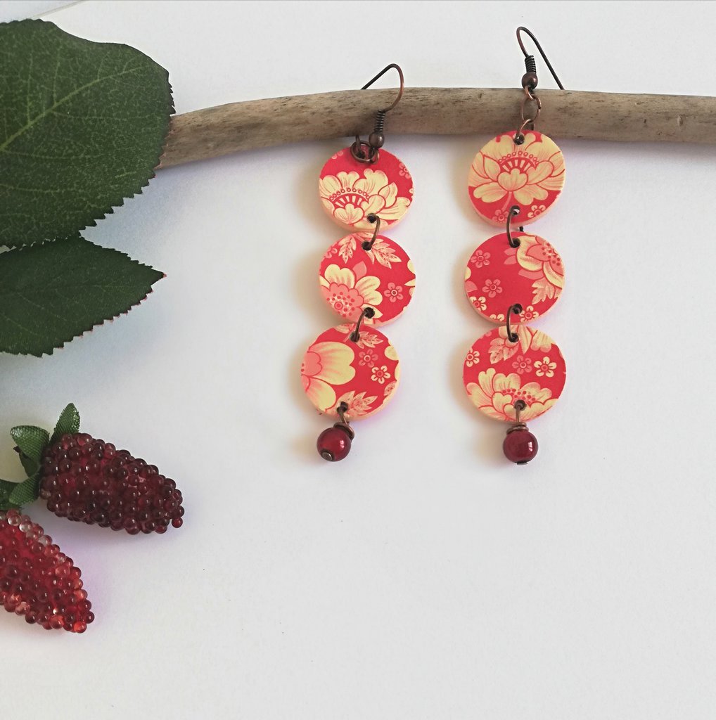 Boucles D'oreilles Pendantes Pour Femme - Fait Main En Résine Dorée - Style Unique