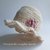 Cappello/cappellino bianco panna neonata/bambina - fiori rosa antico - Battesimo