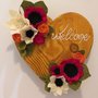 Cuore in legno decorato "welcome" 