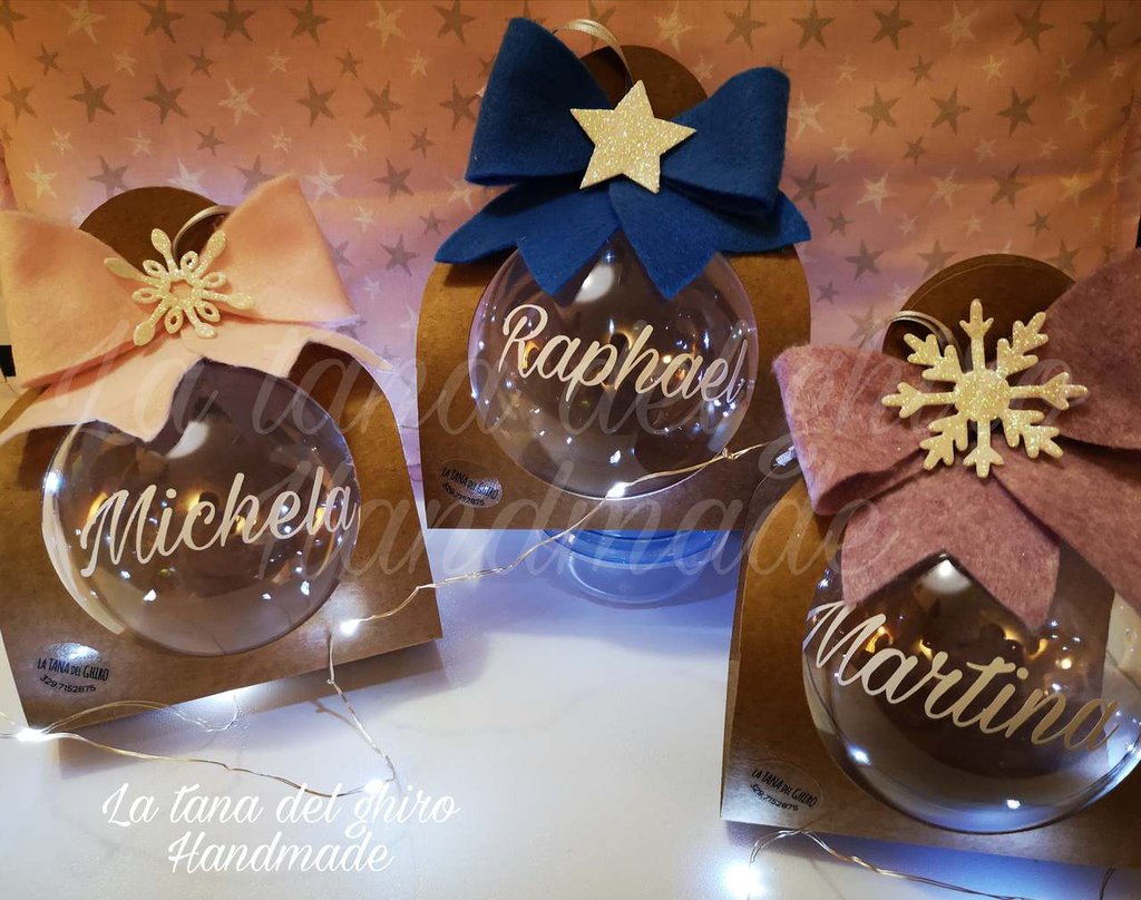 Palline di Natale personalizzate con nome. - Feste - Natale - di L
