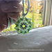 Ciondolo verde tiffany con cristalli Swarovski e chiusura a calamita