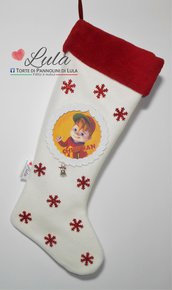 Calza Natale Befana Nome Colore Immagine personalizzata Idea regalo Alvin Superstar