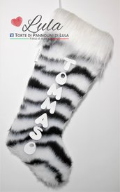 Calza della Befana ANIMALIER Zebra- Natale - Epifania