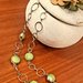 Collana handmade argentata con perle verdi