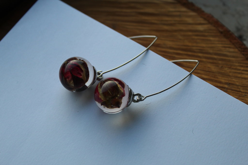 Orecchini A Borchia Rosa In Argento Sterling 925 – Piccoli E Delicati, Farfallina Inclusa