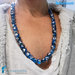 Collana perle maculé blu in vetro di Murano fatta a mano