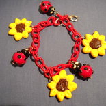 Maynor Bracciale Donna Con Girasole, Pietre Naturali 8mm, Regolabile, Portafortuna Ispirazionale