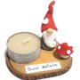 SEGNAPOSTO NATALIZIO GNOMO NATALE BABBO CANDELA TEALIGHT BASE ALBERO 