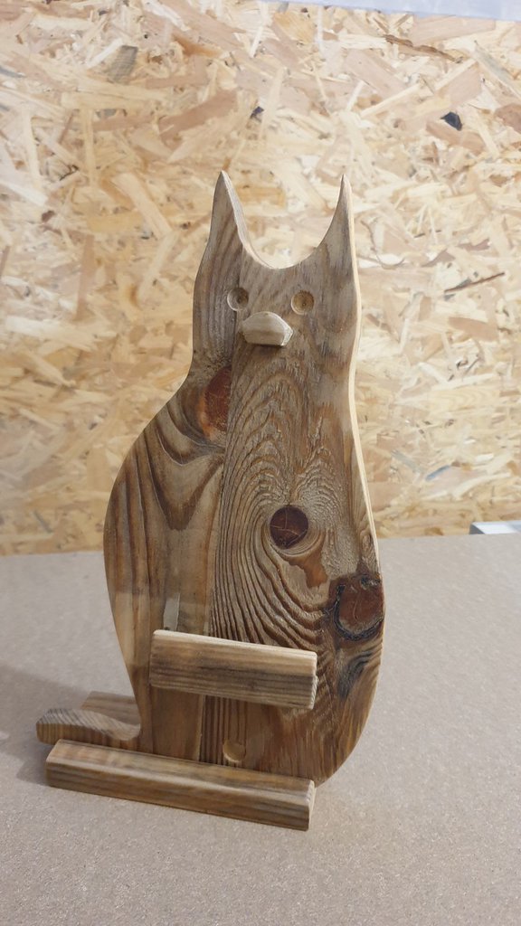 Porta Occhiali In Legno A Forma Di Gatto – Intagliato A Mano, Supporto Da Scrivania - 3