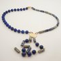 collana lunga pietre dure lapislazzuli sodalite bijoux handmade regalo importante