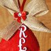 Alberello personalizzato con nome regalo natalizio e decorazione per la casa da appendere nascita nipoti bambini per neo mamme creazioni handmade feltro pannolenci rosso con renna,addobbi il mio primo natale