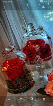 Alzatine in vetro  con rose