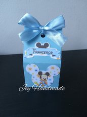 Scatolina topolino segnaposto confetti bomboniere nascita Mickey mouse baby