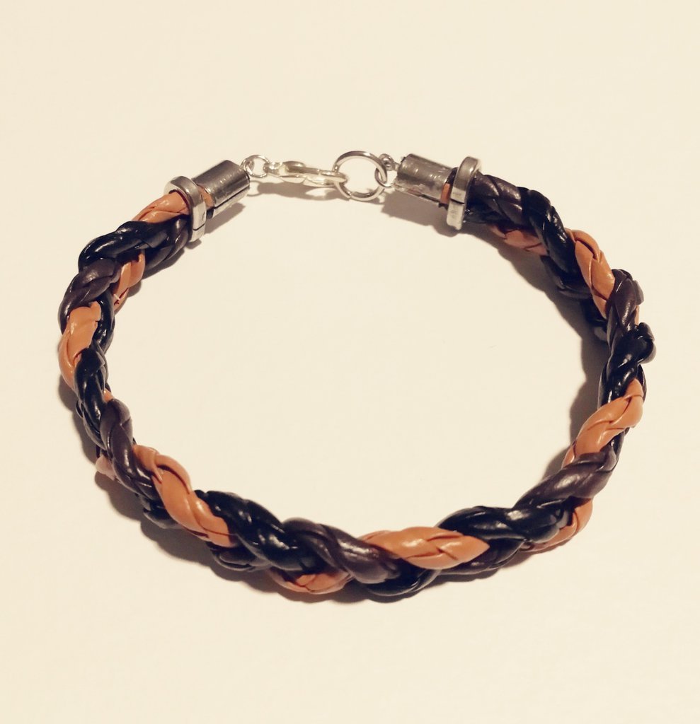 Avalaya Braccialetto Intrecciato Fatto A Mano Con Perline Di Vetro - Nero, Arancione E Rosa (17 Cm + 2 Cm Di Estensione)