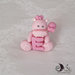 Cake topper ippopotamo rosa per bimba Animaletti Lettere personalizzabile 