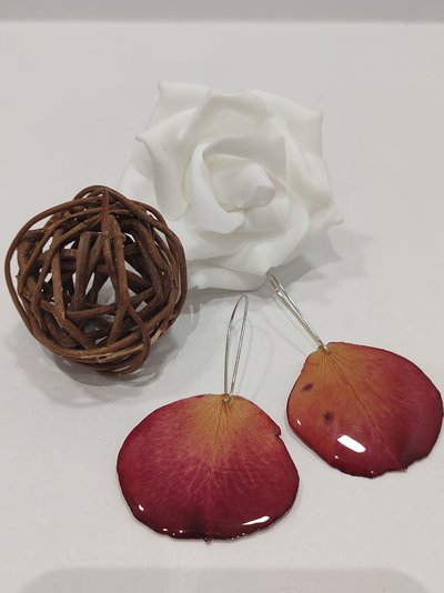 Orecchini Donna EVER FAITH A Petali Di Rosa | Fiore In Smalto Colorato | Argento 925 | Gioielli Eleganti E Originali
