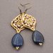 orecchini pendenti goccia pietra dura giada zaffiro tessitura di perline vetro