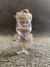 Bicchiere soprammobile decorato a tema marino