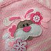 Golfino in lana rosa e bianco coniglietto 