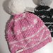 Berretto snow in lana pink donna con pon pon