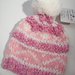 Berretto snow in lana rosa bimba 2-3 anni con PON pon