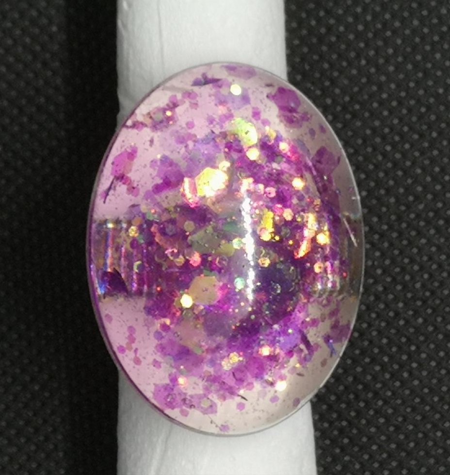 Ettika Anello Donna In Resina Con Cuore E Cristalli Colorati - Gioiello Fashion Ipoallergenico, Leggero, Taglie 6-8, Regalo Festival