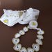 Set scarpine tipo Converse All Star con portaciuccio bianco e oro