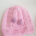 Cappello bambina  in lana merinos 100% lavorato a mano