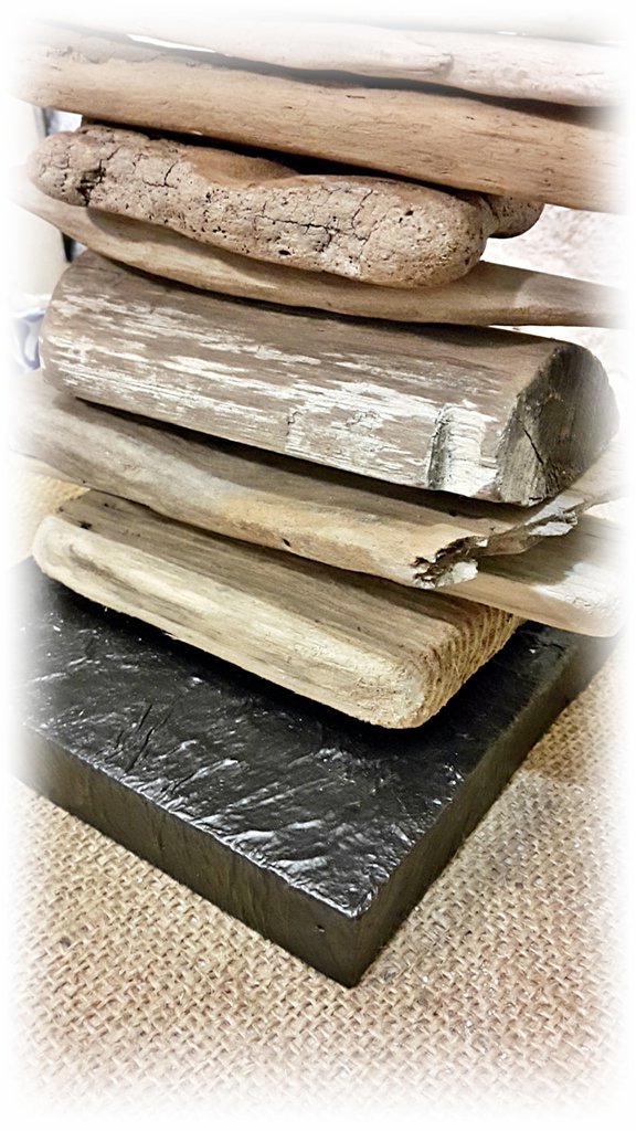Lampada Led Driftwood Rock-Wood Artigianale In Legno Di Mare Con Paralume E Lampadina