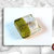 30 Perle Vetro Bicolore - Quadrato Piatto - 21 x 5 mm - Verde Acido - Bianco Ghiacciato