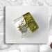 30 Perle Vetro Bicolore - Quadrato Piatto - 21 x 5 mm - Verde Acido - Bianco Ghiacciato