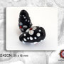10 Perle in vetro - forma cono - Tonalità: nero