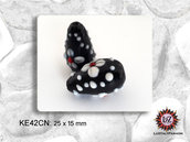 10 Perle in vetro - forma cono - Tonalità: nero