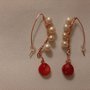 orecchini pendenti perle e corallo