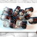 100 Perle vetro - rettangolo bicolore - 8x15 mm - Colore: Viola - Trasparente