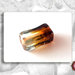 100 Perle vetro - rettangolo bicolore - 8x15 mm - Colore: Ambra Scuro - Trasparente