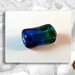 100 Perle vetro - rettangolo bicolore - 8x15 mm - Colore: Blu - Verde petrolio