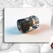 100 Perle vetro - rettangolo bicolore - 8x15 mm - Colore: Grigio fumo - Trasparente