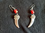 orecchini in argento indiano e corallo