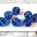 50 Pastiglie Vetro - Tonda Piatta: 15x8 mm - Blu con avventurina