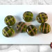 50 Pastiglie Vetro - Tonda Piatta: 15x8 mm - Verde Acido con avventurina