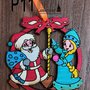 PALLINA DI NATALE IN LEGNO - P11 - BABBO NATALE + PRINCIPESSA