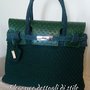 Borsa modello Birkin in vera pelle 