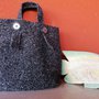 Borsa lana grigio tweed