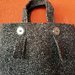 Borsa lana grigio tweed