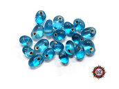 100 Perle Vetro a Goccia : 10x5 mm - Turchese 