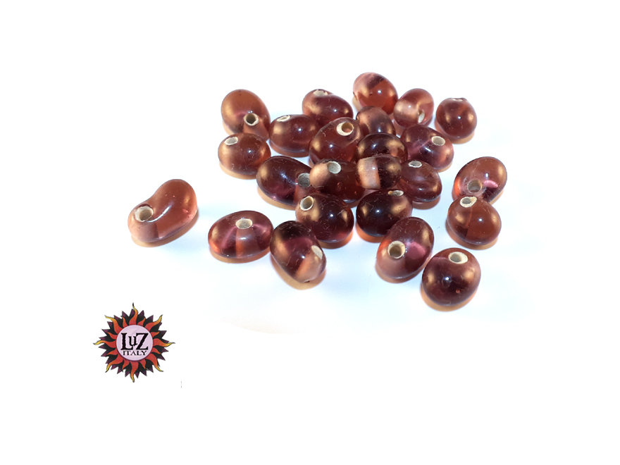 200 Perline Di Vetro Ceche A Goccia Trasparenti | 9x6 Mm, Miste, Per Gioielli Fai Da Te, Foro 1mm