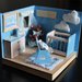 Modellino legno camera bambino azzurro personalizzabile