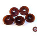 30 Perle Vetro a Rondelle : 22 mm diametro - Ambrato Scuro